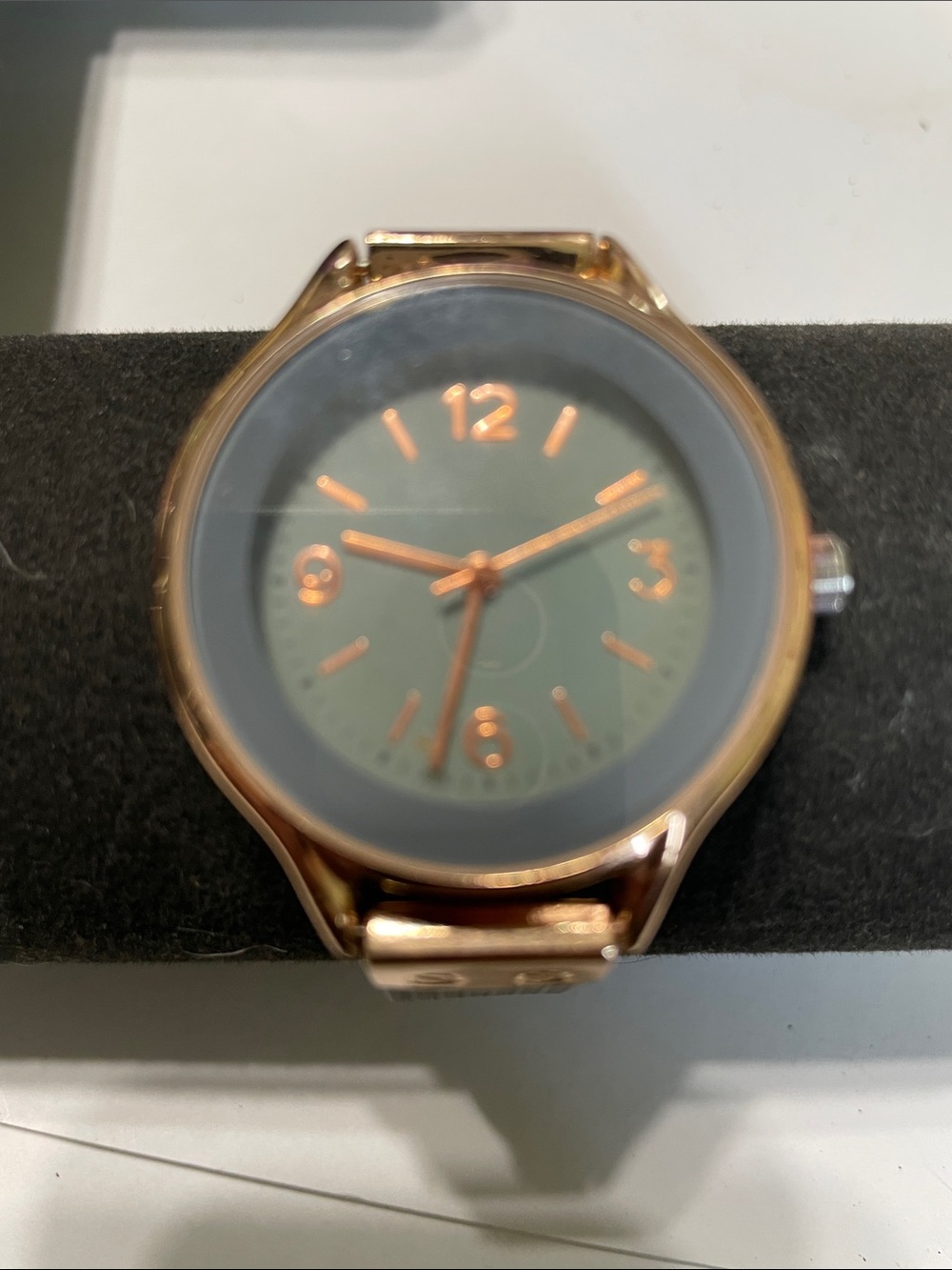 Rose Gold Watch with Gray Dial.  Needs Battery.